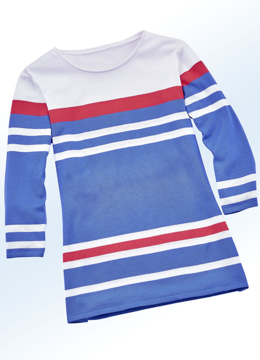 - Pullover mit Ringelmuster, in Größe 036 bis 048, in Farbe BLAU-WEISS-KORALLE