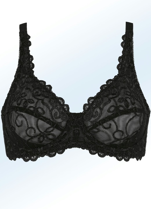 Bügel-BH - Viania Bügel-BH mit Stickereispitze, in Größe 080 bis 100, in Cup D, in Farbe WEISS Ansicht 6