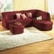Sessel - Polstermöbel in verschiedenen Bezugsvarianten – Farbe BORDEAUX – Ansicht 1 Sessel - Polstermöbel in verschiedenen Bezugsvarianten, in Farbe BEIGE, in Ausführung Hocker – Farbe BORDEAUX – Ansicht 1