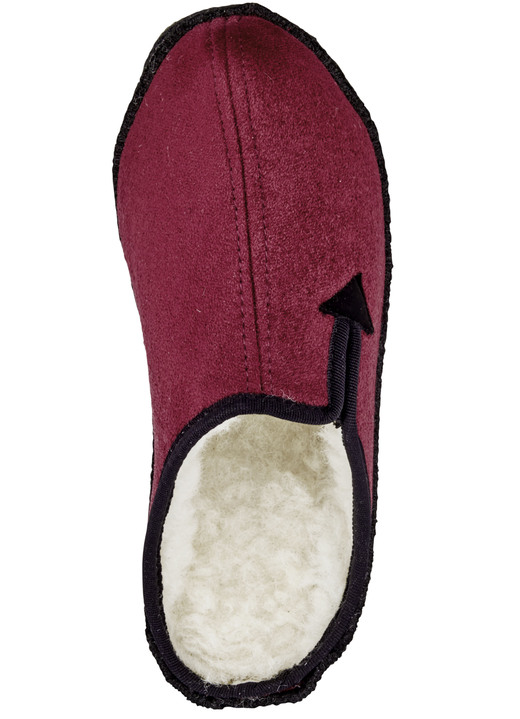 Hausschuhe - Atmungsaktive Damen-Hauschuhe, mit Gummizug, in Größe 036 bis 043, in Farbe BORDEAUX-SCHWARZ Ansicht 2