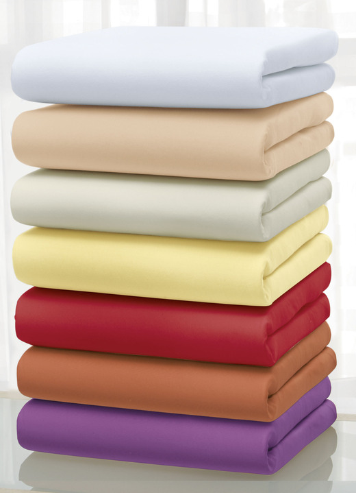 Spannbetttücher - Spannbetttücher aus hochwertiger Microfaser-Qualität, in Größe 133 (2 Spannbetttücher, 100/200 cm) bis 138 (1 Spannbetttuch, 180/200 cm), in Farbe HELLBLAU Ansicht 4