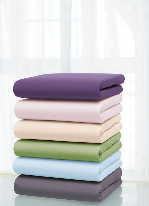 Spannbetttücher - Mako-Feinjersey-Spannbetttücher und Kissenbezüge aus 100% Baumwolle, in Größe 120 (1 Kissenbezug, 80/ 80 cm) bis 138 (1 Spannbetttuch, 180–200/200 cm), in Farbe ROSÉ Ansicht 2