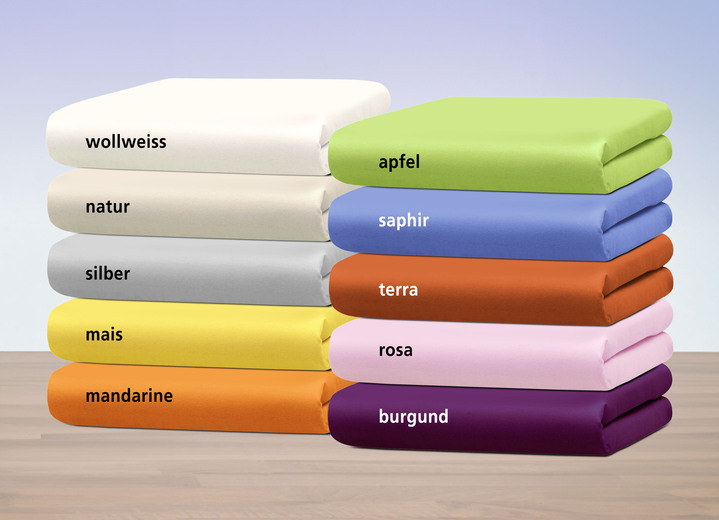Spannbetttücher - Hochwertiges und flauschiges Spannbetttuch in 2 Qualitäten Ansicht 2 Spannbetttücher - Hochwertiges und flauschiges Spannbetttuch in 2 Qualitäten, in Größe 133 (1x 90–100/200 cm) bis 938 (1x 180–200/200 cm), in Farbe WOLLWEISS Ansicht 2
