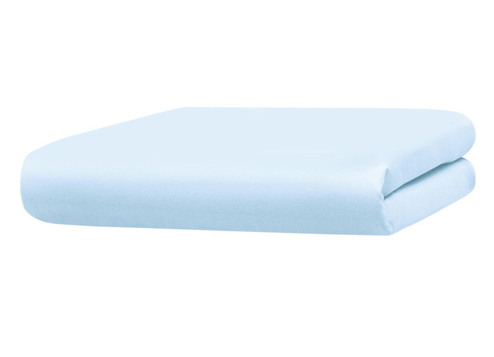 Spannbetttücher - Kuschelige und warme Winterflausch-Spannbetttücher, in Größe 133 (Spannbetttuch, 90–100/200 cm) bis 138 (Spannbetttuch, 180–200/200 cm), in Farbe HELLBLAU Ansicht 5