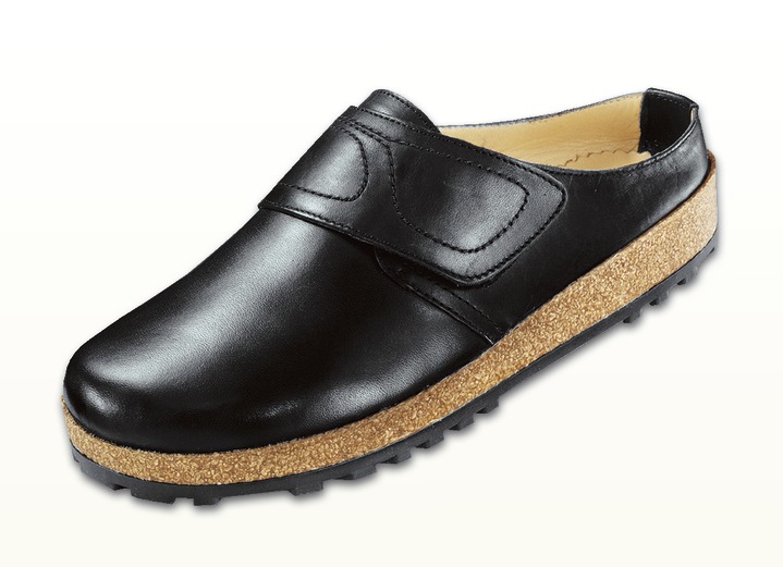 Sandalen & Pantoletten - Haflinger-Lederclog aus weichem Rindleder, in Größe 036 bis 042, in Farbe BLAU Ansicht 2