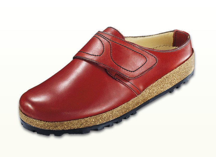 Sandalen & Pantoletten - Haflinger-Lederclog aus weichem Rindleder, in Größe 036 bis 042, in Farbe BLAU Ansicht 4