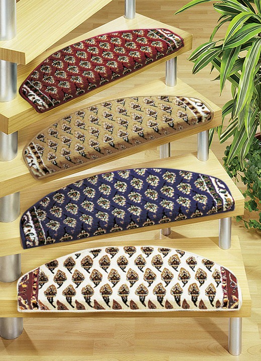 Teppiche - Stufenmatten mit klassischem Mir-Muster, in Größe 151 (Stufenmatten, 2er-Pack) bis 325 (Stufenmatten, 15er-Pack), in Farbe BLAU