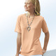 Kurzarm - Shirt in 13 Farben mit kurzen Ärmeln – Farbe APRICOT Kurzarm - Shirt in 13 Farben mit kurzen Ärmeln, in Größe 038 bis 054, in Farbe SMARAGD