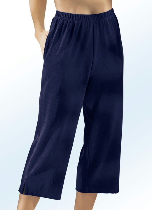 Freizeithosen - Frottier-Hose in Capriform Ansicht 4 Freizeithosen - Frottier-Hose in Capriform, in Größe 038 bis 056, in Farbe TÜRKIS Ansicht 4