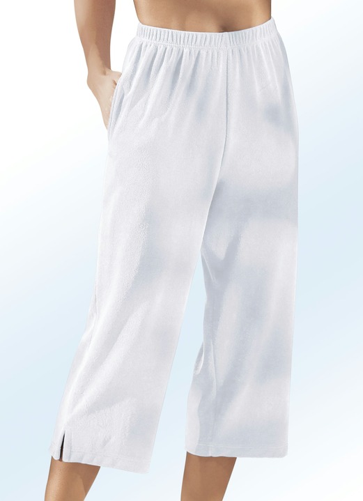 Freizeithosen - Frottier-Hose in Capriform Ansicht 5 Freizeithosen - Frottier-Hose in Capriform, in Größe 038 bis 056, in Farbe TÜRKIS Ansicht 5