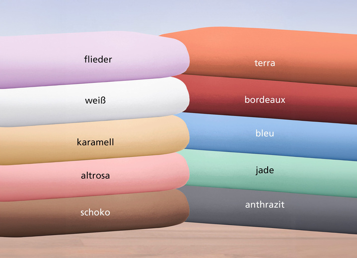 Spannbetttücher - Biber-Betttuch aus 100% Baumwolle, in Größe 031 (2 Betttücher, 150/250 cm) bis 032 (1 Betttuch, 220/270 cm), in Farbe BLEU Ansicht 2