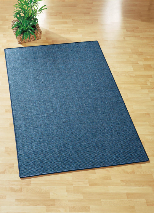 Teppiche - Brücken und Teppiche aus Sisal – die reine Natur, in Größe 113 (Brücke, 65x140 cm) bis 313 (Teppich, ø 250 cm), in Farbe BLAU Ansicht 1