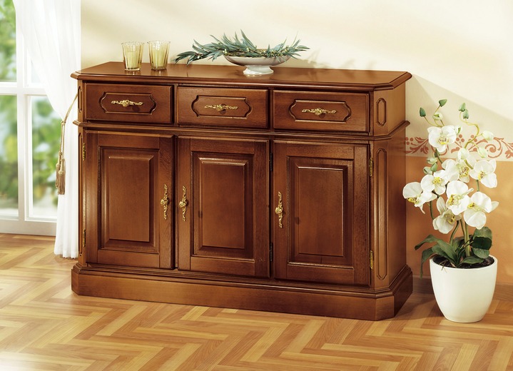 Möbel - Kommode mit eleganten, goldfarbenen Metallgriffen Ansicht 4 Möbel - Kommode mit eleganten, goldfarbenen Metallgriffen, in Farbe KIRSCHBAUM, in Ausführung Kommode 2-türig Ansicht 4