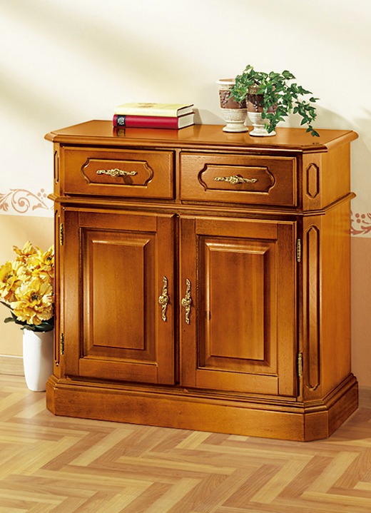 Möbel - Kommode mit eleganten, goldfarbenen Metallgriffen, in Farbe KIRSCHBAUM, in Ausführung Kommode 2-türig Ansicht 1