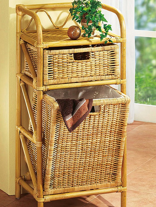 Möbel - Rattan Regal, in Farbe HONIG, in Ausführung Mit 3 großen Schubladen Ansicht 3