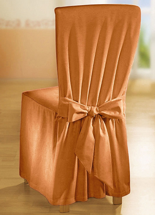 Sessel- & Sofaüberwürfe - Elegante Stuhlhusse mit Bindebändern Ansicht 5 Sessel- & Sofaüberwürfe - Elegante Stuhlhusse mit Bindebändern, in Größe 106 (Stuhlhusse) bis 112 (Stuhlhusse, 2er-Set), in Farbe SILBER Ansicht 5