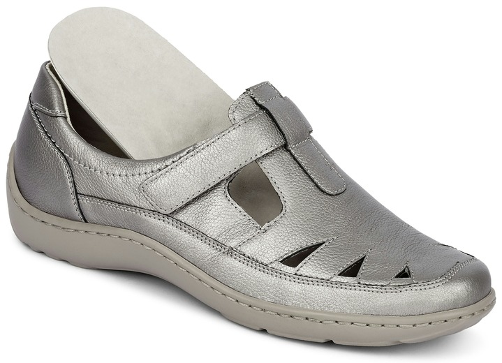 Slipper & Schnürschuhe - Waldläufer, bequeme Damen-Slipper, Weite H, mit herausnehmbarem Fußbett Ansicht 5 Slipper & Schnürschuhe - Waldläufer, bequeme Damen-Slipper, Weite H, mit herausnehmbarem Fußbett, in Größe 4 1/2 bis 8 1/2, in Farbe MARINE Ansicht 5