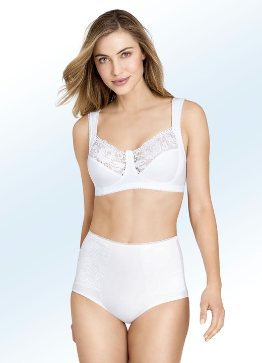 Miederhosen & Hüfthalter - Miss Mary Miederhose mit Elastikspitze, in Größe 038 bis 054, in Farbe WEISS Ansicht 2