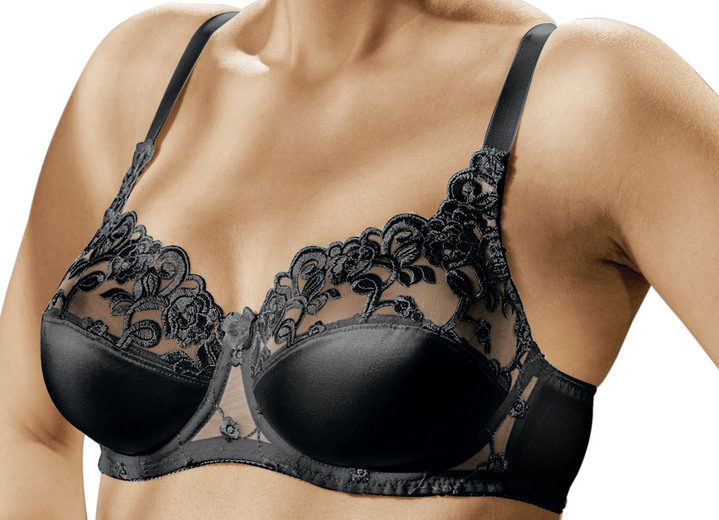 BH mit Spitze - Naturana Zweierpack Bügel-BH mit Tüllstickerei im Vorderteil, in Größe 075 bis 105, in Cup B, in Farbe 2X WEISS Ansicht 3