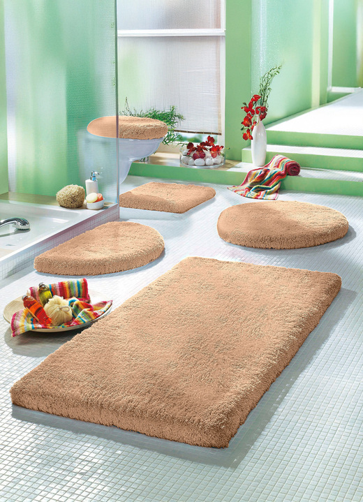 Badgarnituren - Mesana Badgarnitur mit rutschhemmender Rückseite, in Größe 100 (Vorleger halbrund, 50/ 80 cm) bis 112 (Deckelbezug, 47/ 50 cm), in Farbe ZIEGEL Ansicht 8