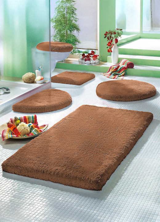 Badgarnituren - Mesana Badgarnitur mit rutschhemmender Rückseite, in Größe 100 (Vorleger halbrund, 50/ 80 cm) bis 112 (Deckelbezug, 47/ 50 cm), in Farbe ZIEGEL Ansicht 9