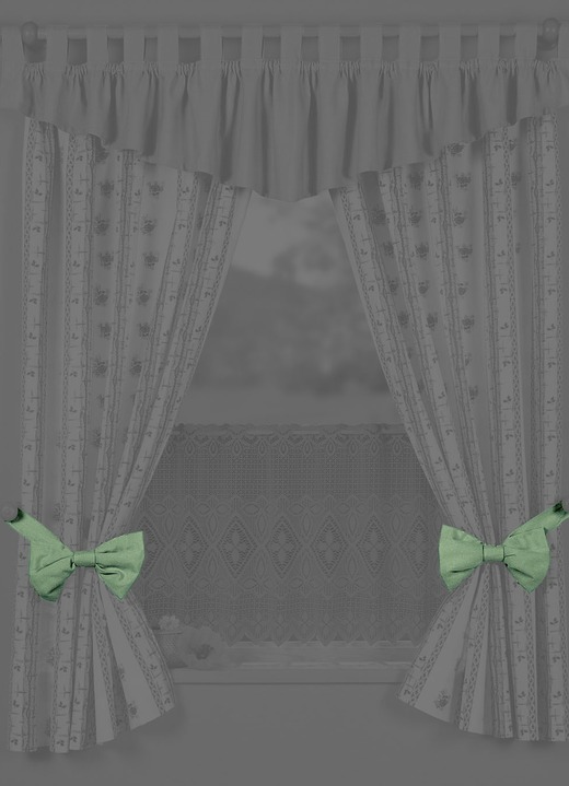 Kurzgardinen - Dekorative Schleifen-Raffhalter, 2er-Pack, in Farbe TERRA Ansicht 3