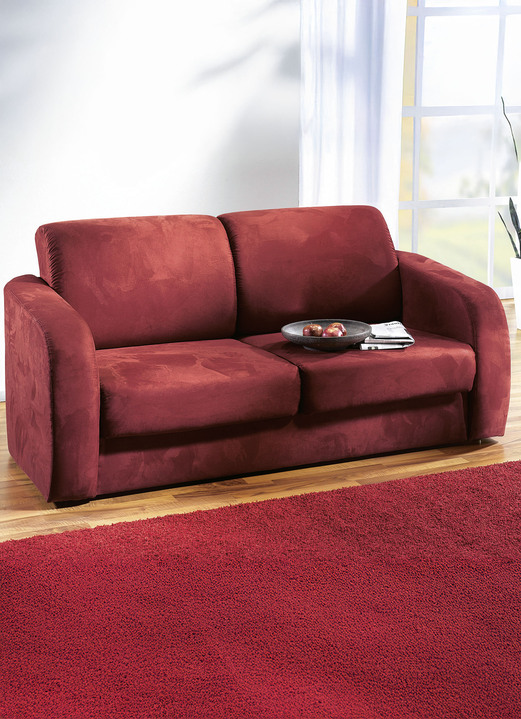 Schlafsofas - Funktionssofa mit pflegeleichtem Microfaser-Bezugsstoff, in Farbe BORDEAUX Ansicht 8