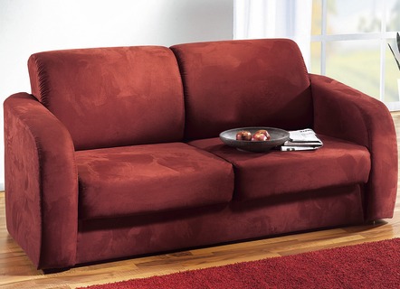 Schlafsofas - Funktionssofa mit pflegeleichtem Microfaser-Bezugsstoff, in Farbe BORDEAUX