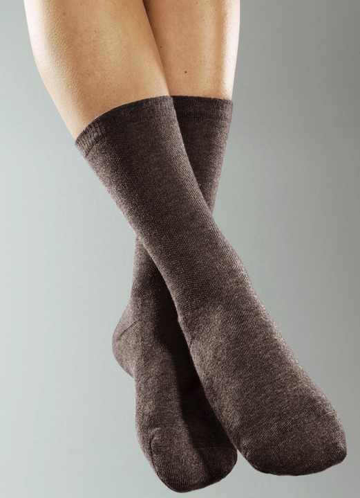 Strümpfe & Strumpfhosen - 6 Paar Wohlfühl-Socken, in Größe 1 (35-38) bis 4 (47-49), in Farbe DUNKELBRAUN, in Ausführung Herren Ansicht 1