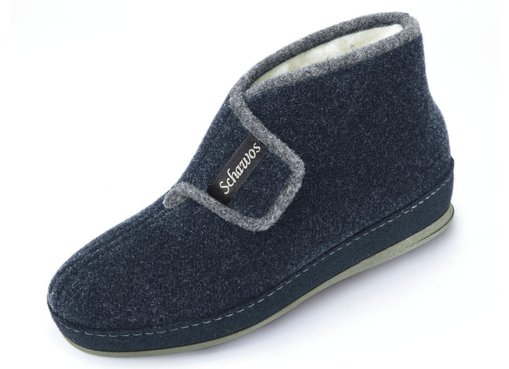 Hausschuhe - Atmungsaktive Damen-Hausschuhe, mit Klettverschluss, in Größe 036 bis 043, in Farbe ANTHRAZIT-BORDEAUX Ansicht 3