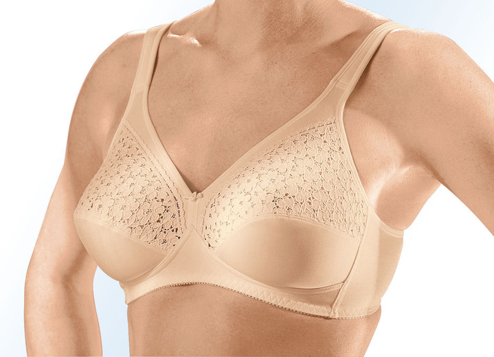 Soft-BH - Speidel Zweierpack BH mit Spitzeneinsätzen in den Obercups, in Größe 080 bis 110, in Cup D, in Farbe 2X WEIß Ansicht 2