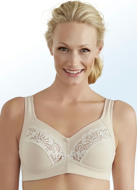 BH mit Spitze - Swegmark of Sweden BH mit Spitzeneinsätzen, in Größe 075 bis 110, in Cup D, in Farbe WEISS Ansicht 3