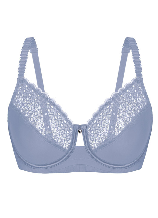 BH mit Spitze - Sassa Zweierpack Bügel-BH, in Größe 075 bis 100, in Cup D, in Farbe 1X EISBLAU, 1X WEISS Ansicht 2