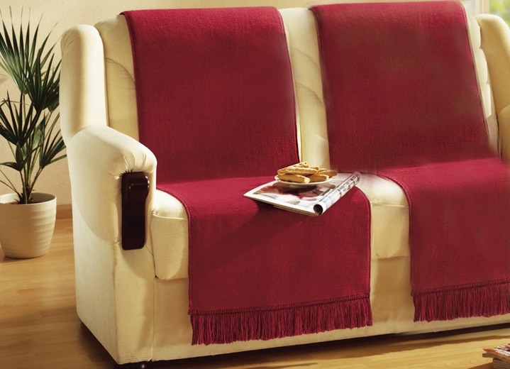 Sessel- & Sofaüberwürfe - Wohndecke und Sesselschoner mit Fransenabschluss Ansicht 9 Sessel- & Sofaüberwürfe - Wohndecke und Sesselschoner mit Fransenabschluss, in Größe 102 (Sesselschoner, 50x200 cm) bis 325 (Sparset, 3-teilig), in Farbe GRÜN Ansicht 9