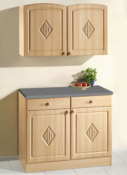 Küchenmöbel - Küchenprogramm mit profilierter Front, in Farbe BUCHE, in Ausführung Hängeschrank für Dunstabzugshaube Ansicht 8