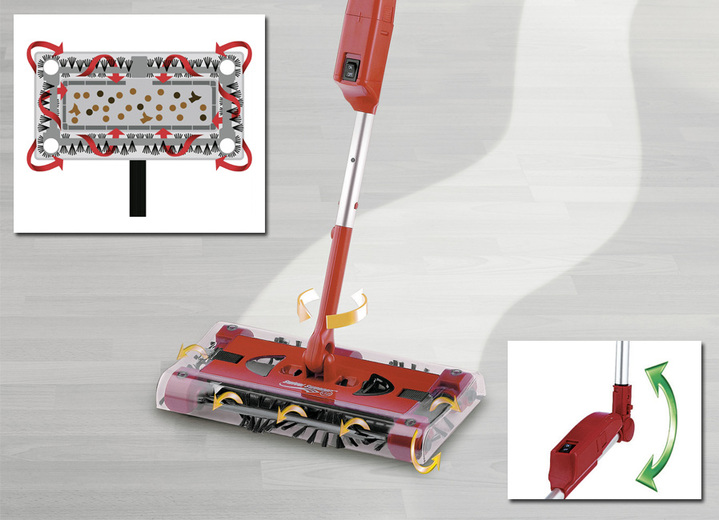 Reinigungsgeräte - Swivel Sweeper Akku-Besen mit Power-Akku, in Farbe ROT Ansicht 2