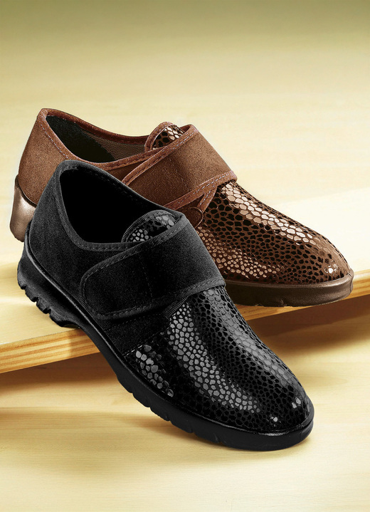 Komfortschuhe - Florett Damen Klett-Halbschuh in extraweiter Passform, in Größe 036 bis 042, in Farbe BEIGE Ansicht 1