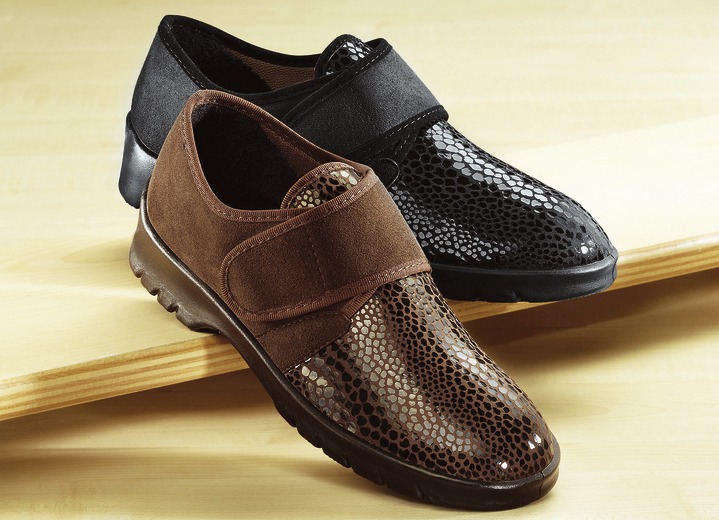 Komfortschuhe - Florett Damen Klett-Halbschuh in extraweiter Passform, in Größe 036 bis 042, in Farbe SCHWARZ Ansicht 1