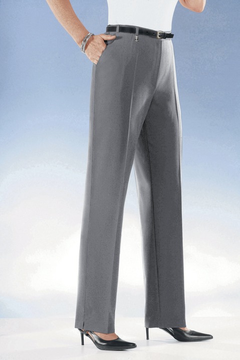 Hosen mit Knopf- und Reißverschluss - Komforthose mit Dehnbundeinsätzen in 6 Farben, in Größe 019 bis 096, in Farbe MARINE Ansicht 3