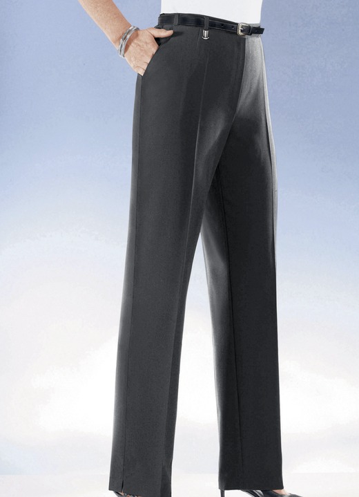 Hosen mit Knopf- und Reißverschluss - Komforthose mit Dehnbundeinsätzen in 6 Farben, in Größe 019 bis 096, in Farbe MARINE Ansicht 6