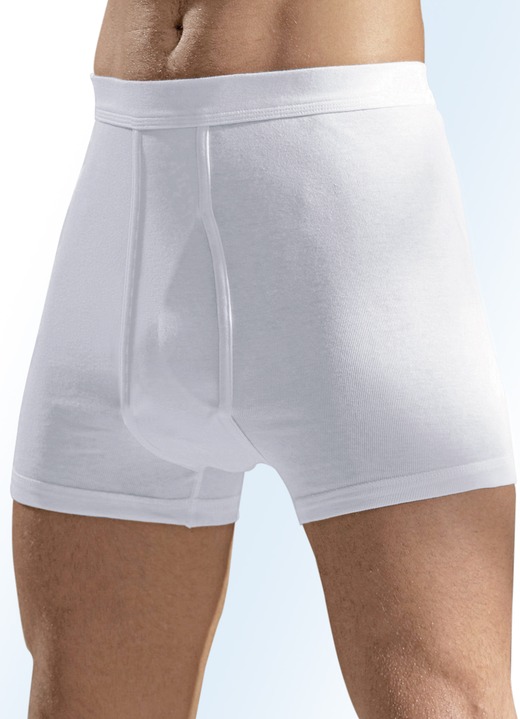 - Hermko Viererpack Unterhosen aus Feinripp, in Größe 005 bis 013, in Farbe WEISS