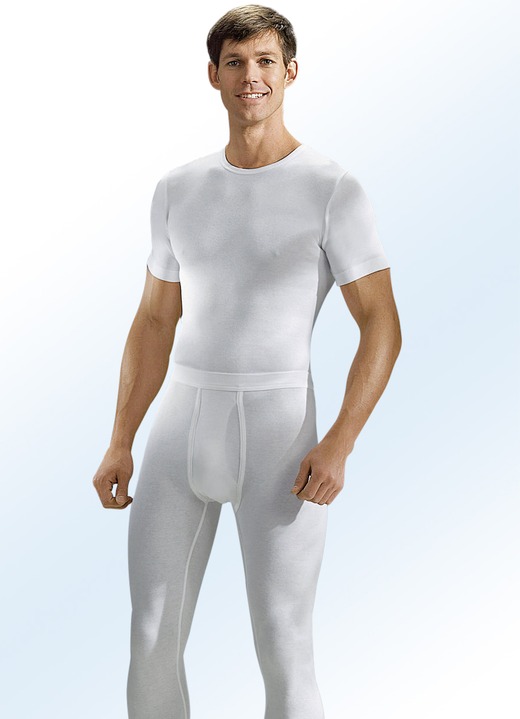 Winter- & Funktionswäsche - Hermko Dreierpack Unterhosen aus Feinripp mit Eingriff, weiß, in Größe 005 bis 013, in Farbe WEISS Ansicht 2