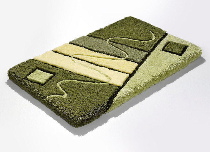 Badgarnituren - Handgearbeitete Badgarnitur in harmonischen Farbtönen, in Größe 100 (Vorleger halbrund, 50/ 80 cm) bis 112 (WC-Deckelbezug, 47/ 50 cm), in Farbe BLAU Ansicht 4