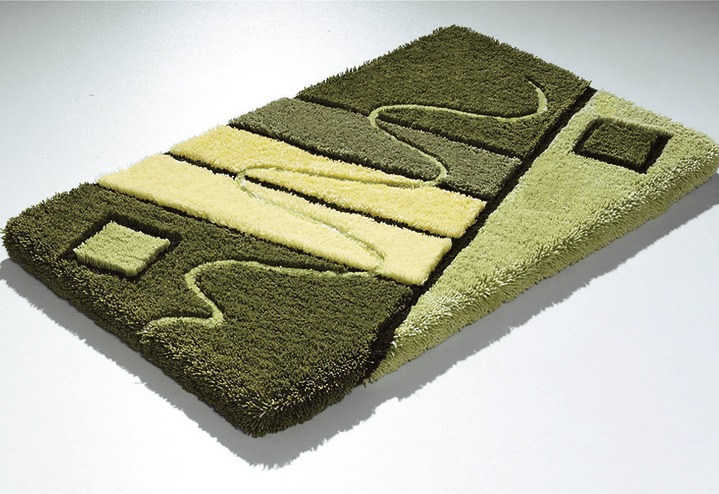 Badgarnituren - Barfußweiche Badgarnitur in harmonischen Farbtönen, in Größe 100 (Vorleger halbrund, 50x 80 cm) bis 112 (WC-Deckelbezug, 47x50 cm, mit Kordel), in Farbe LILA Ansicht 4