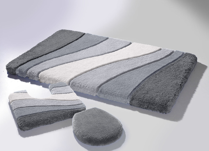 Badgarnituren - Barfußweiche Badgarnitur aus dem Traditionshaus Meusch, in Größe 100 (Vorleger, 55/65 cm) bis 112 (WC-Deckelbezug mit Kordel), in Farbe BLAU Ansicht 9