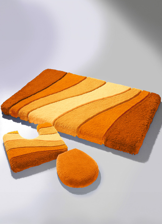 Badgarnituren - Barfußweiche Badgarnitur aus dem Traditionshaus Meusch, in Größe 100 (Vorleger, 55/65 cm) bis 112 (WC-Deckelbezug mit Kordel), in Farbe BLAU Ansicht 3