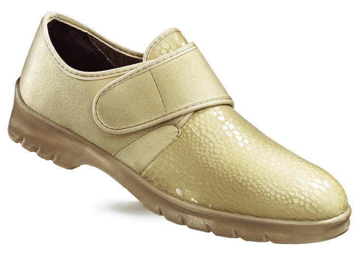Komfortschuhe - Florett Damen Klett-Halbschuh in extraweiter Passform, in Größe 036 bis 042, in Farbe BEIGE Ansicht 3