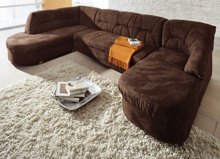 Sessel - Polstermöbel in verschiedenen Bezugsvarianten – Farbe MOKKA – Ansicht  Sessel - Polstermöbel in verschiedenen Bezugsvarianten, in Farbe BEIGE, in Ausführung Hocker – Farbe MOKKA – Ansicht