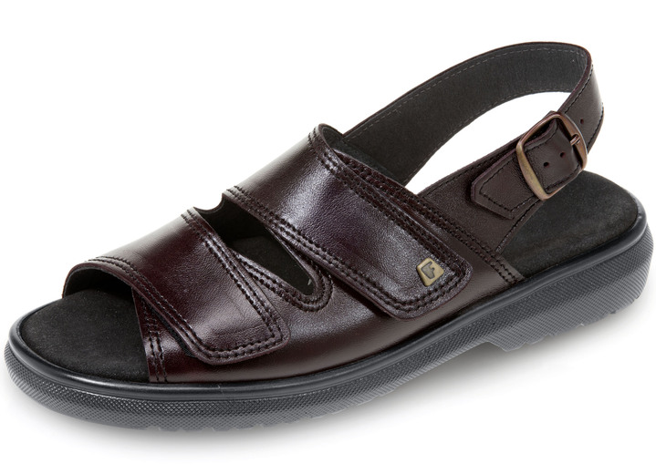 Sandalen & Pantoletten - Bequeme Herren-Sandalen, Weite K, mit herausnehmbarem Fußbett, in Größe 040 bis 047, in Farbe CHIANTI Ansicht 1