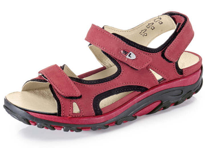 Sandaletten & Pantoletten - Waldläufer, sportliche Damen-Sandalen, Weite H, mit herausnehmbarem Fußbett Ansicht 2 Sandaletten & Pantoletten - Waldläufer, sportliche Damen-Sandalen, Weite H, mit herausnehmbarem Fußbett, in Größe 3 1/2 bis 8, in Farbe MARINE-BEIGE Ansicht 2